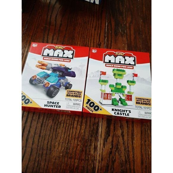 New 2 Zuru Max Building Block Sets Knight Castle Space Hunter Compatible w Lego - Picture 1 of 5